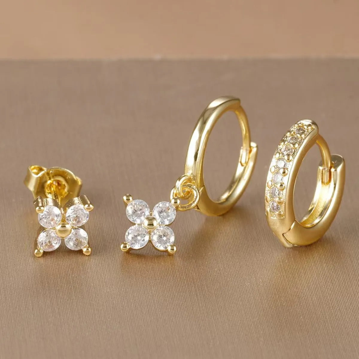 Mariana – Trio von Ohrringen mit Zirkonia