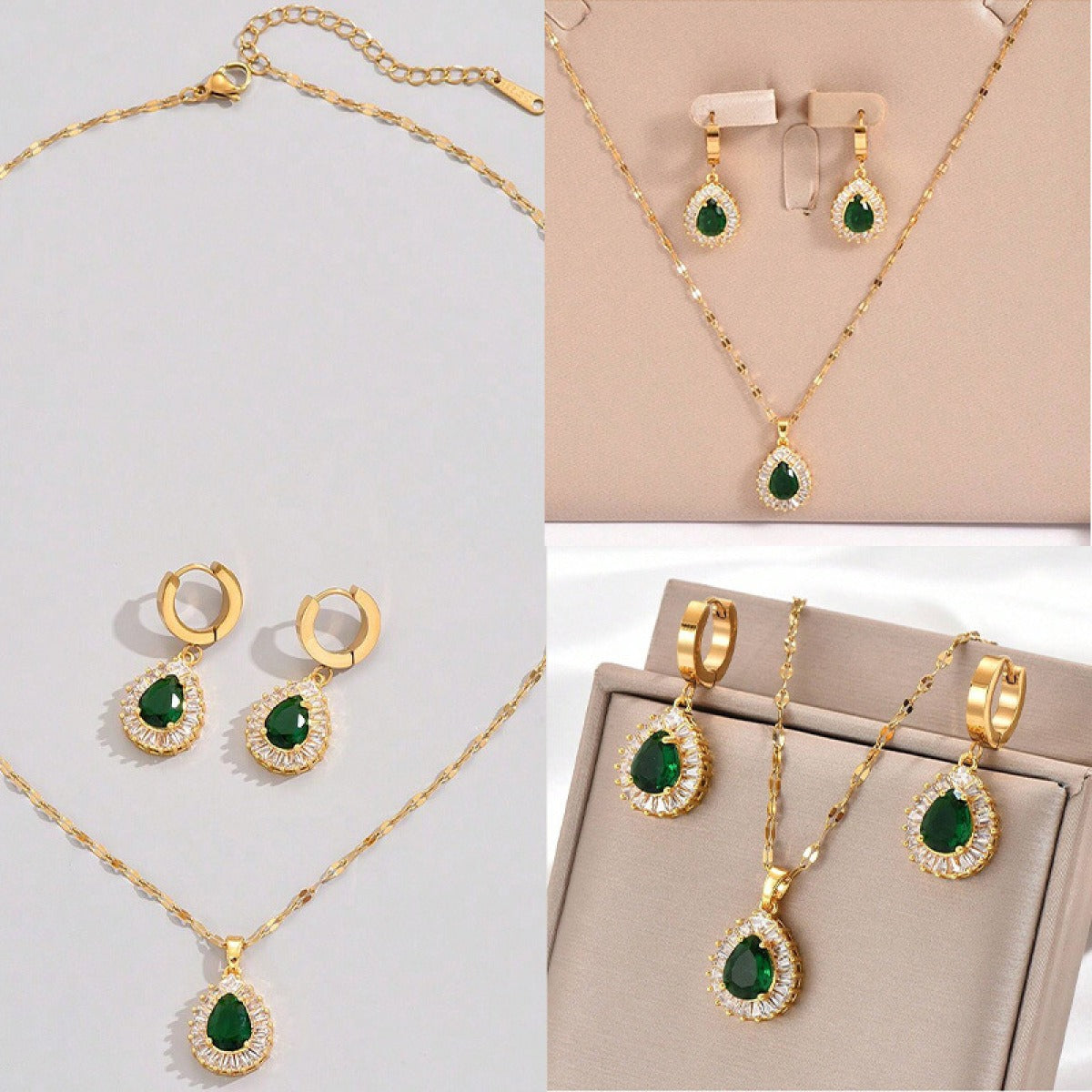 Rheya – Elegantes Set Lysandelle in Gold und Kristall