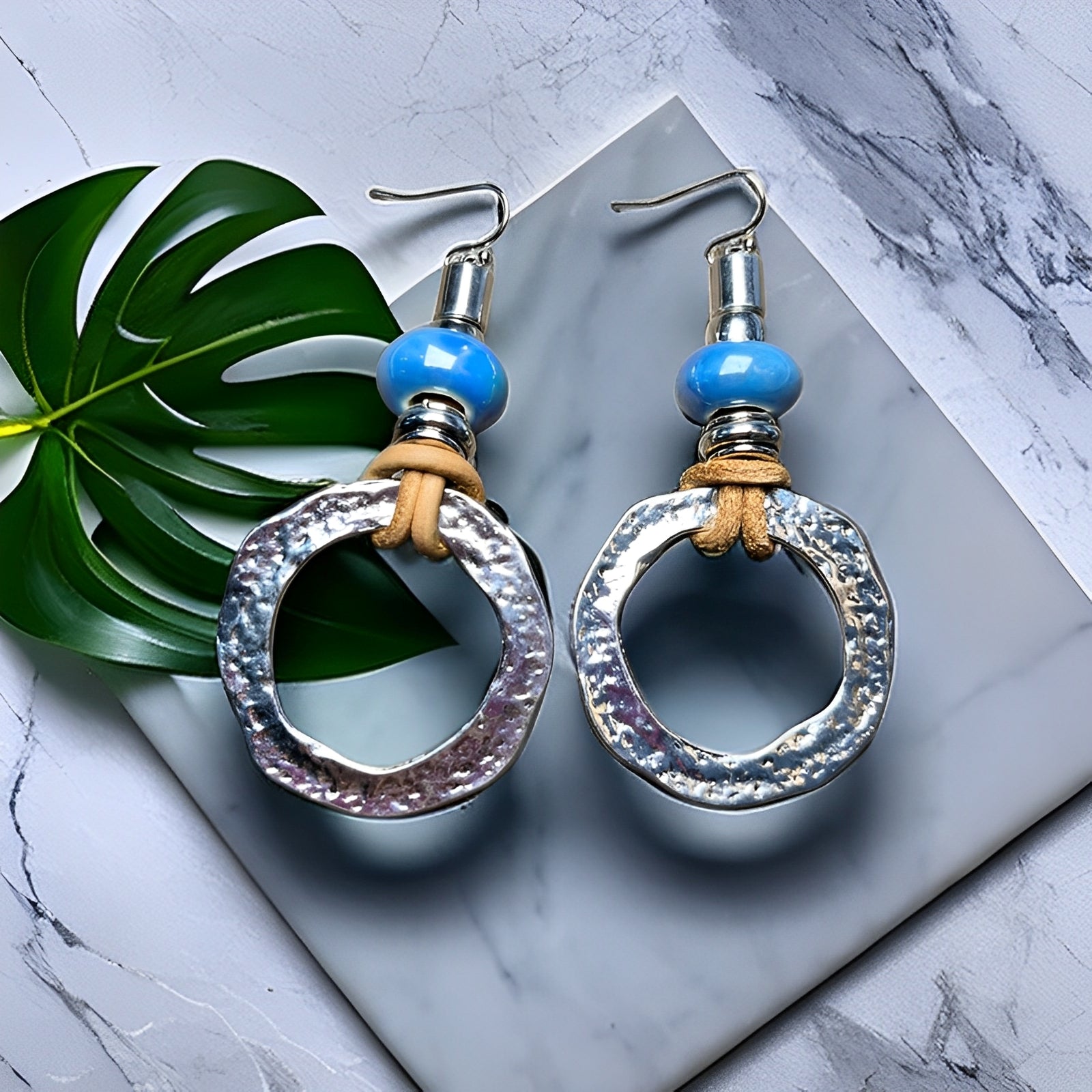 Mira – Silberne Kreisohrhänger im Boho-Vintage-Stil