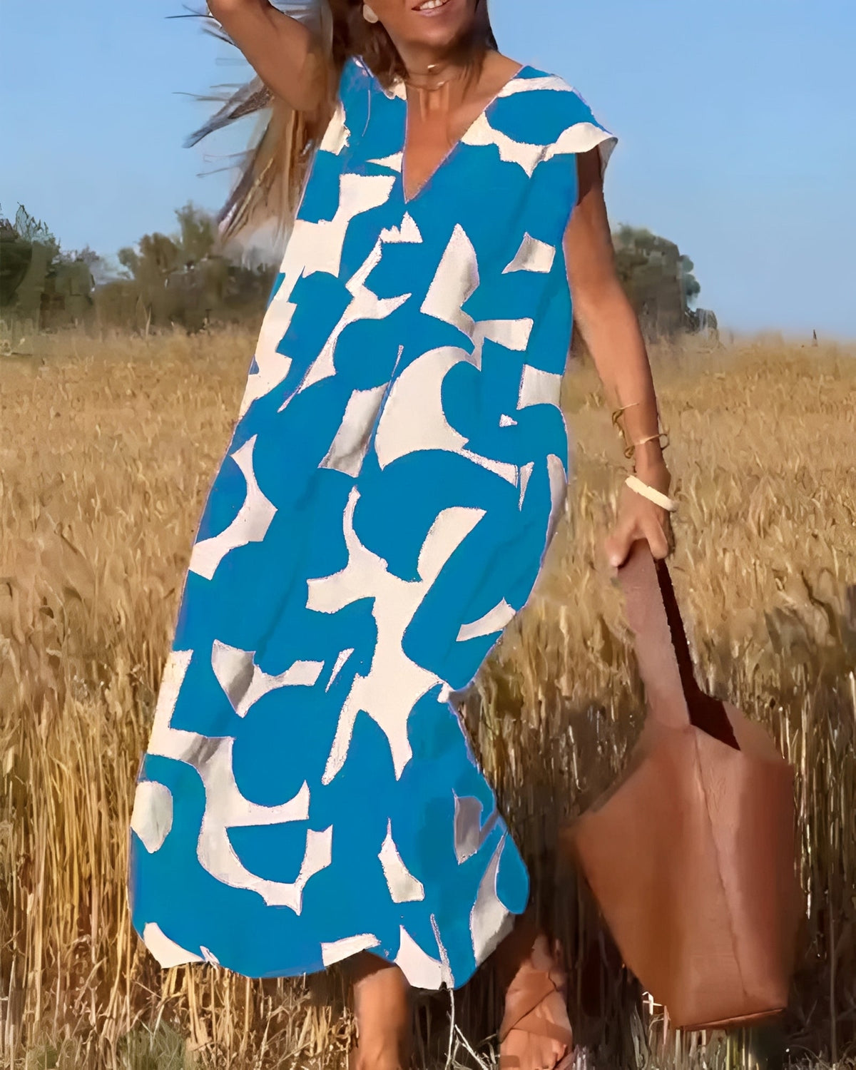Darcie - Lockeres Kleid mit V-Ausschnitt für Frauen