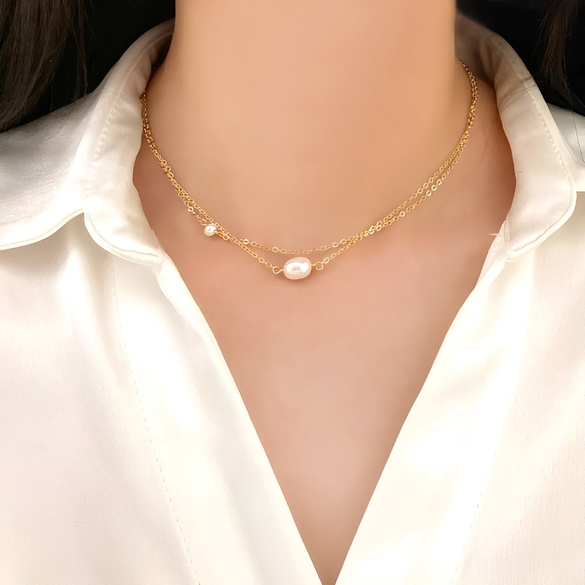 Marina – Halsband mit Süßwasserperlen