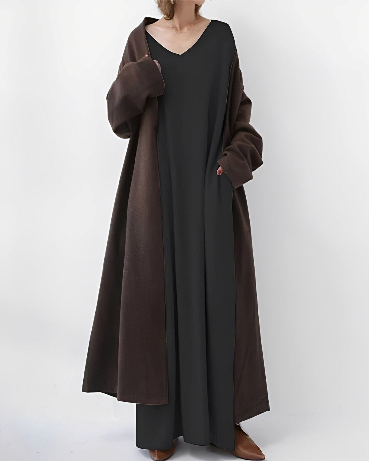 Eliana – Langes Kleid mit langen Ärmeln