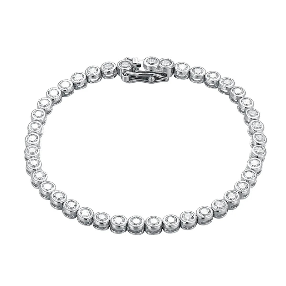 Elise – Silbernes Blasenarmband mit Diamanten