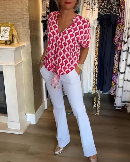 Leona - Elegantes Oberteil mit Druck für Frauen