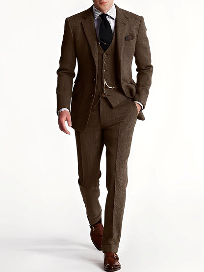 Desmond – Eleganter dreiteiliger Herrenanzug aus Tweed