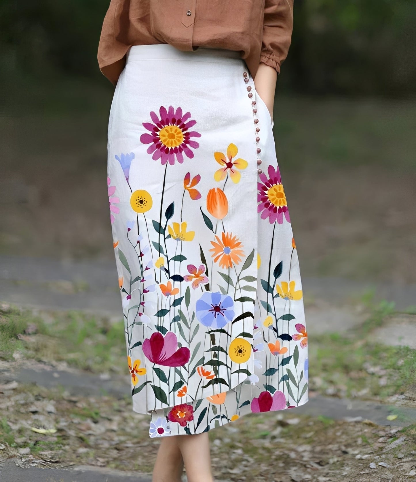 Manda - Asymmetrischer eleganter Rock in A-Linie für Frauen