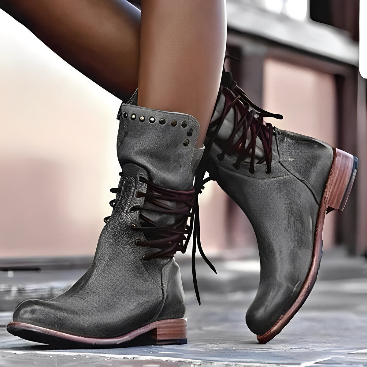 Lenora - Damen Schuhe im Retro-Stil mit niedrigem Absatz