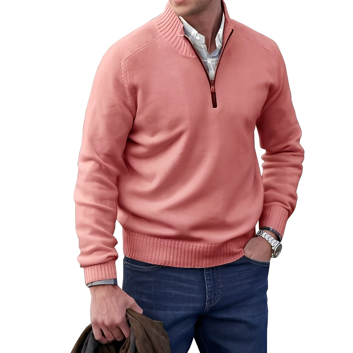 Jeremy - Zeitgemäßer Herrenpullover mit Reißverschluss