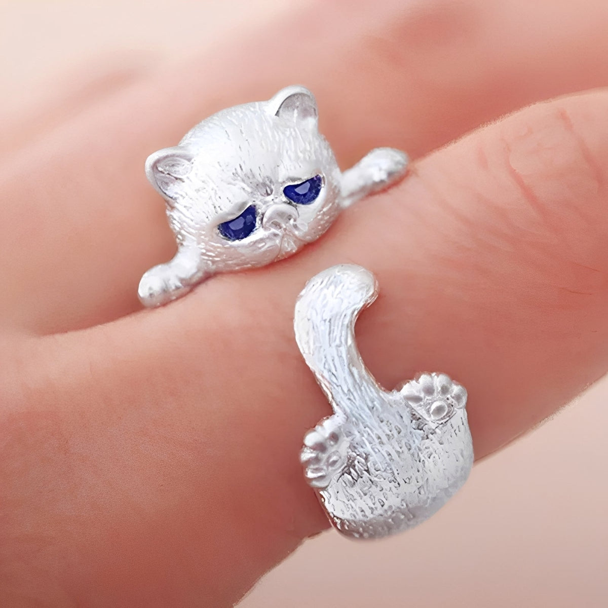 Louna – Eleganter Katzenring aus 925er Silber