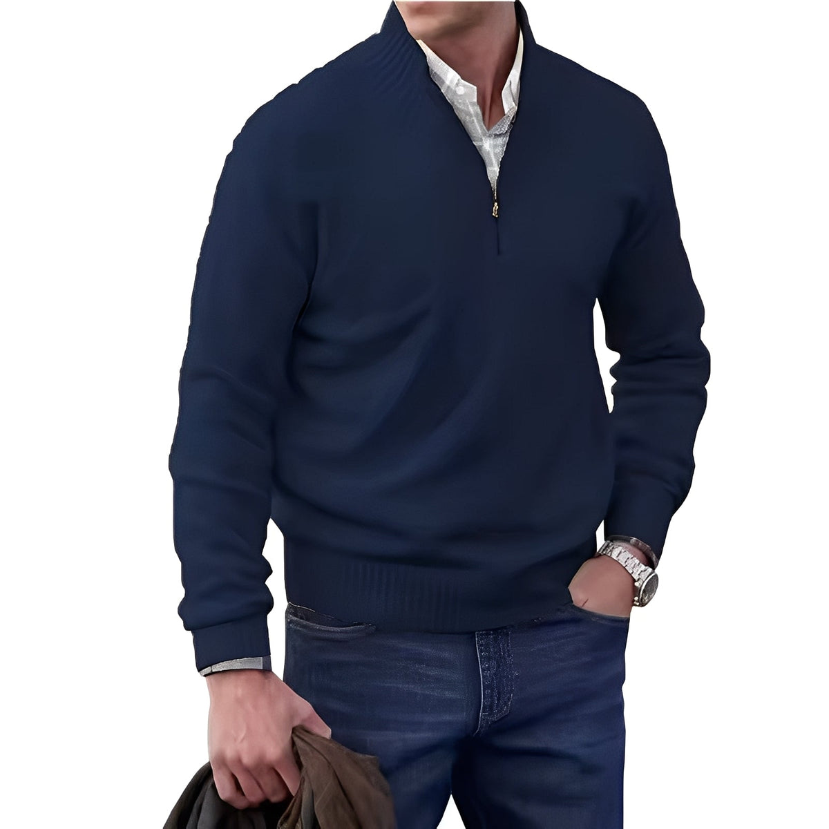 Jeremy - Zeitgemäßer Herrenpullover mit Reißverschluss
