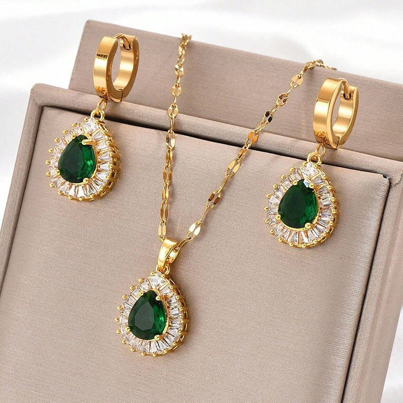 Rheya – Elegantes Set Lysandelle in Gold und Kristall