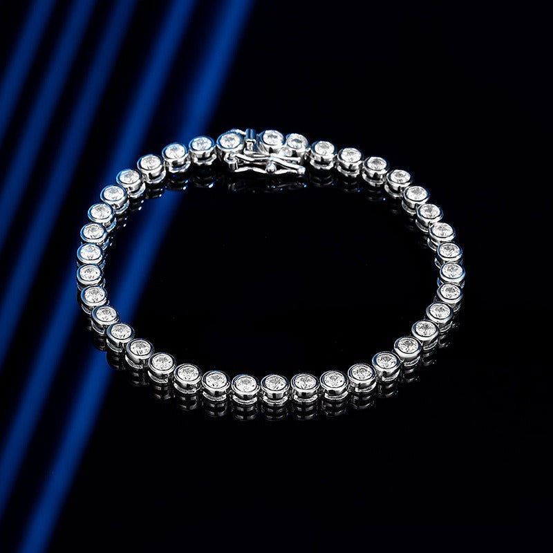 Elise – Silbernes Blasenarmband mit Diamanten