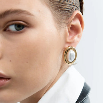 Colette – Vintage-Perlenohrringe aus rostfreiem Stahl