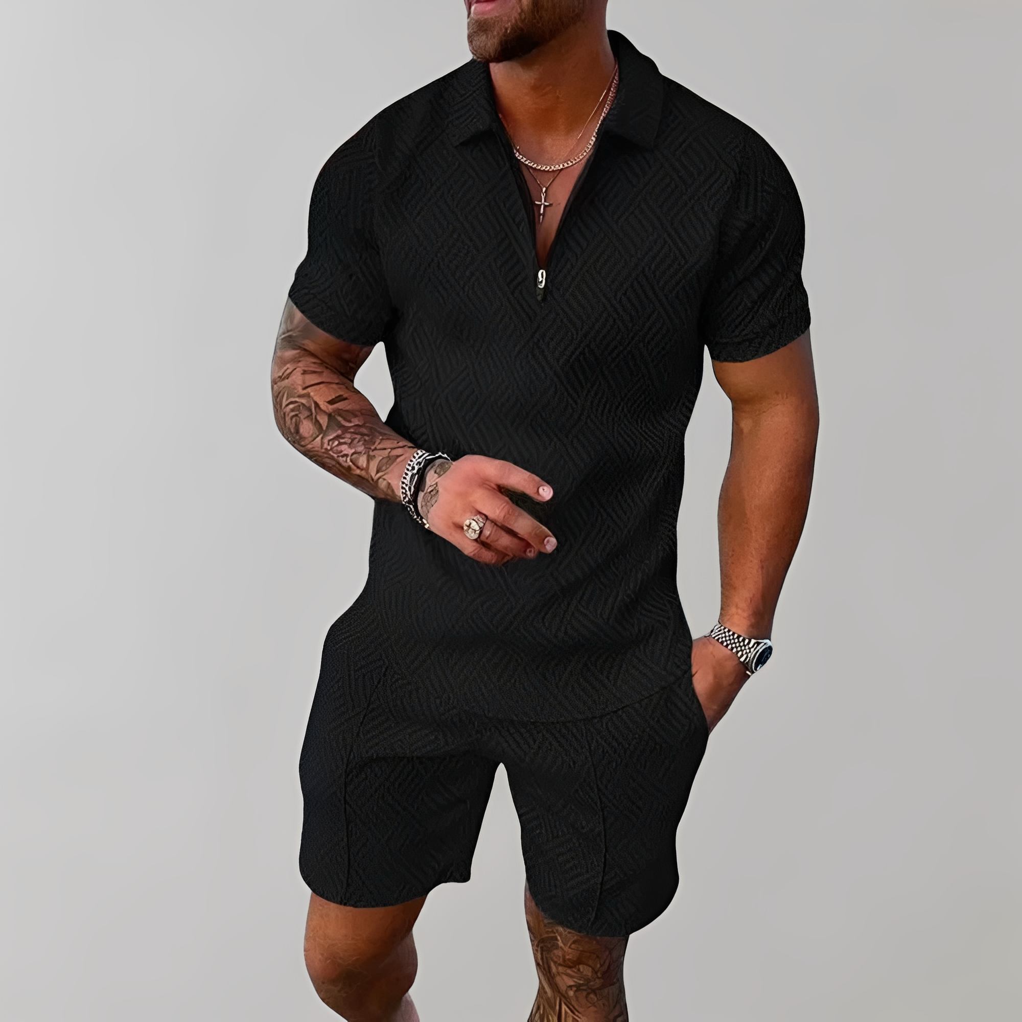Edwin - Elegantes Polo- und Shorts-Set für Herren