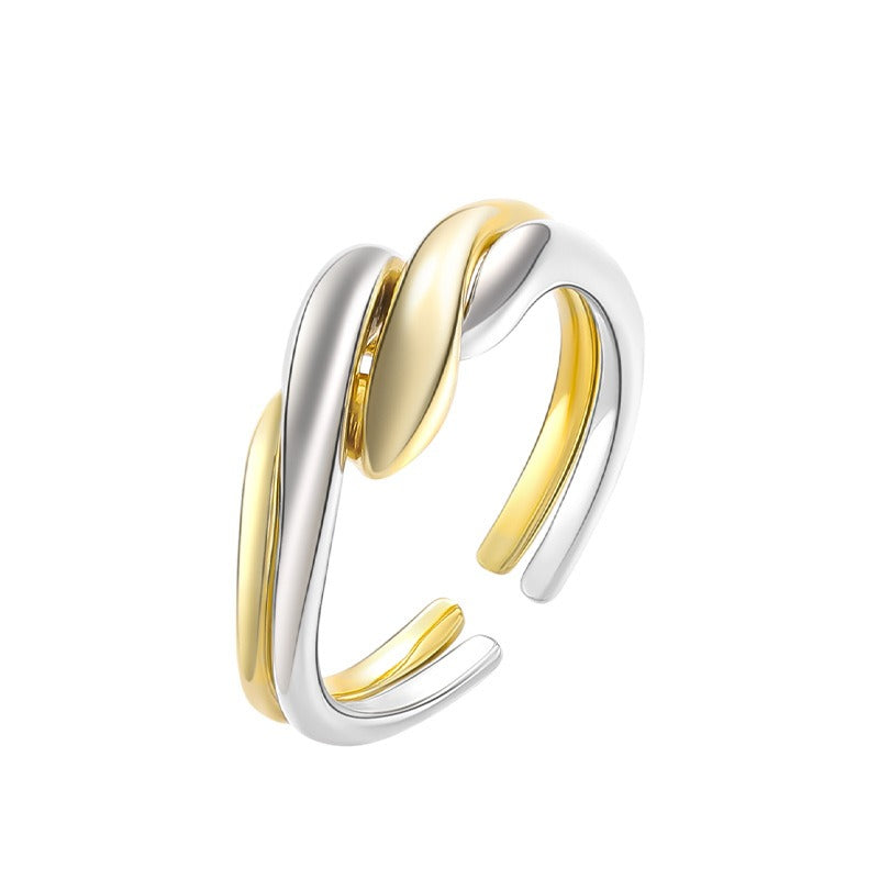 Elaine – S925 Silberring mit asymmetrischer Wasserwelle