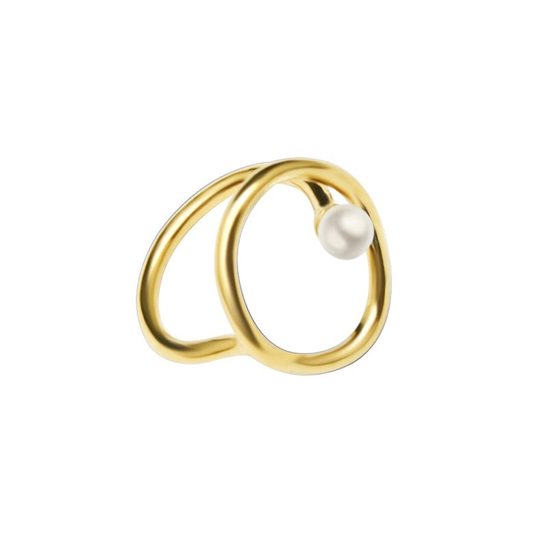 Rana – Goldring mit ovaler Perle