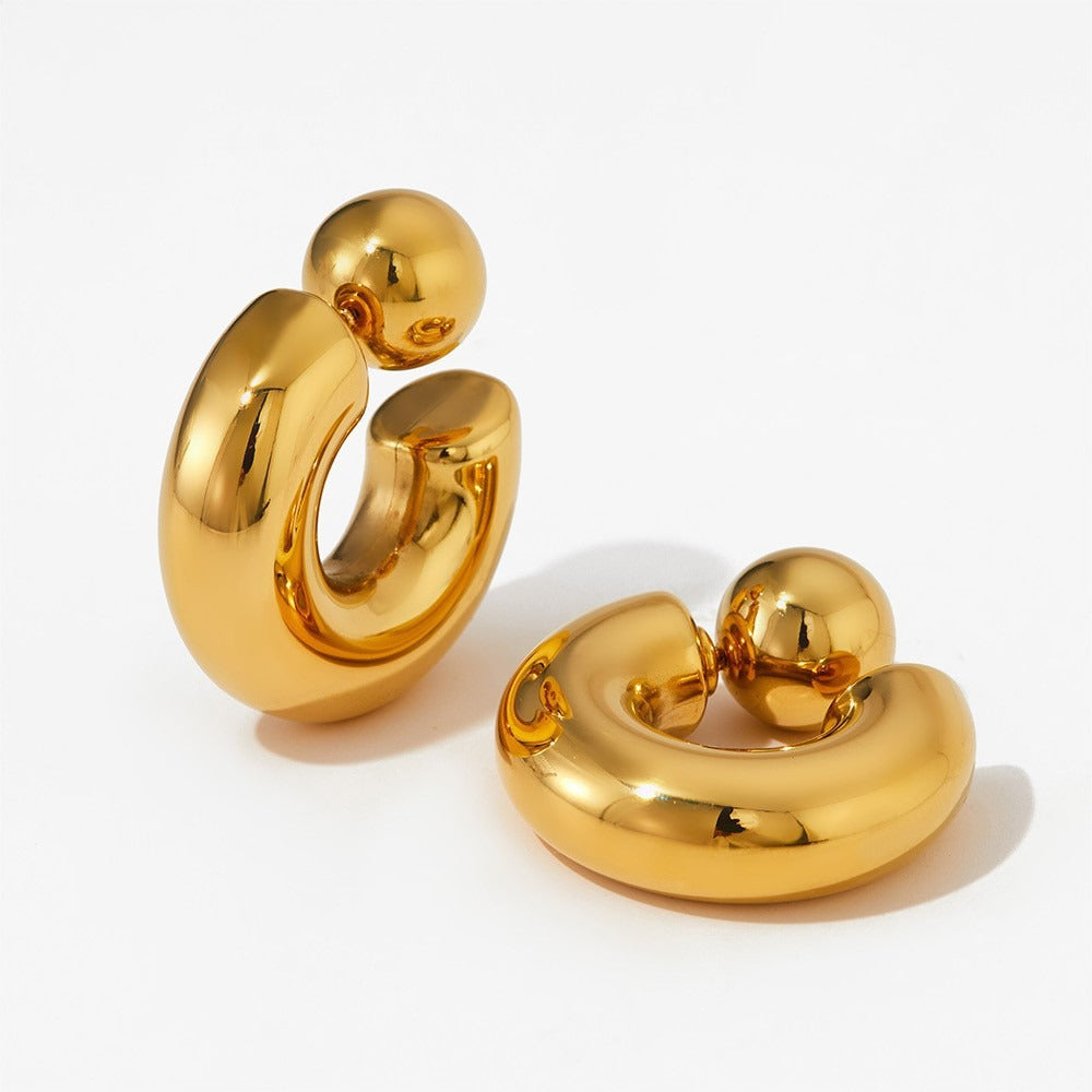 Ayla – Breite Creolen in Gold