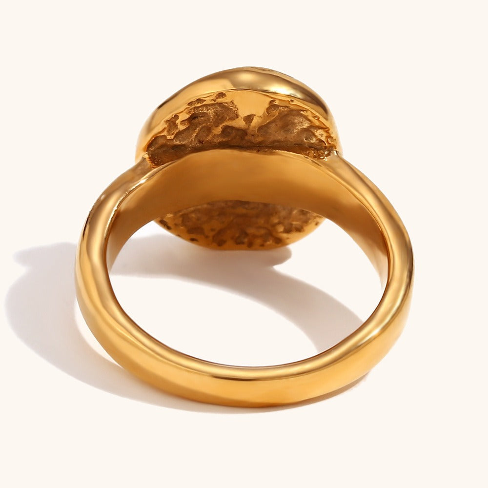 Solenya – Kristallring in Gold mit Sonnen-Mond-Design