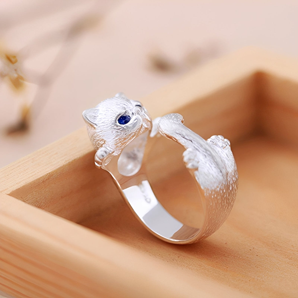 Louna – Eleganter Katzenring aus 925er Silber