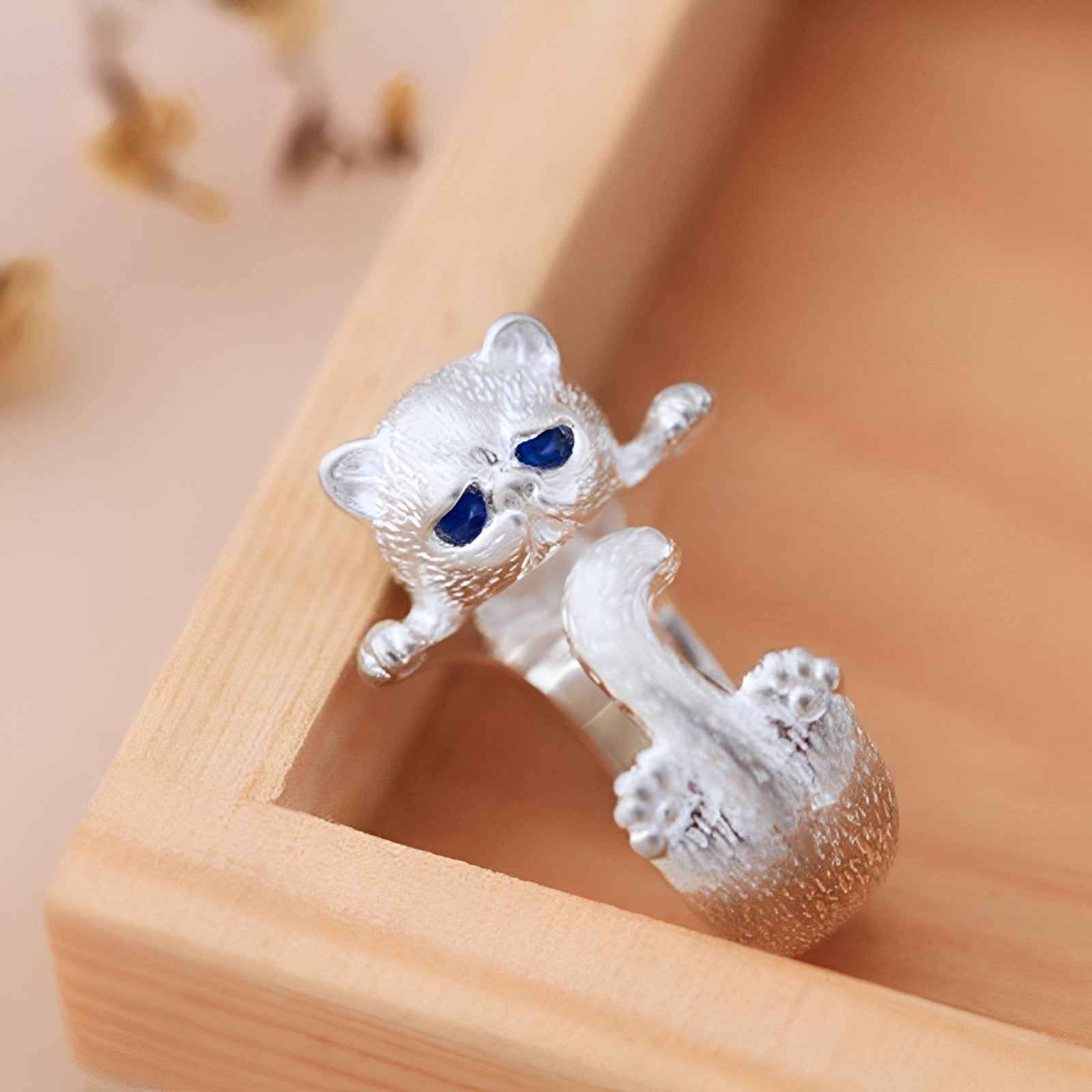 Louna – Eleganter Katzenring aus 925er Silber
