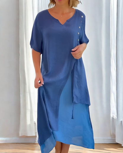 Bonnie - Elegantes und lockeres Kleid mit Knöpfen für Frauen