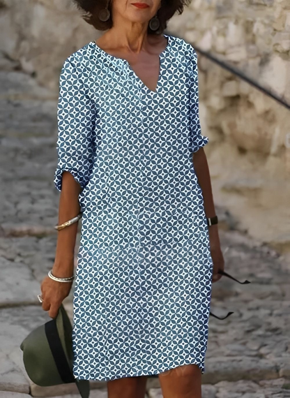 Kristina - Elegantes Midi-Kleid mit halblangen Ärmeln für Frauen