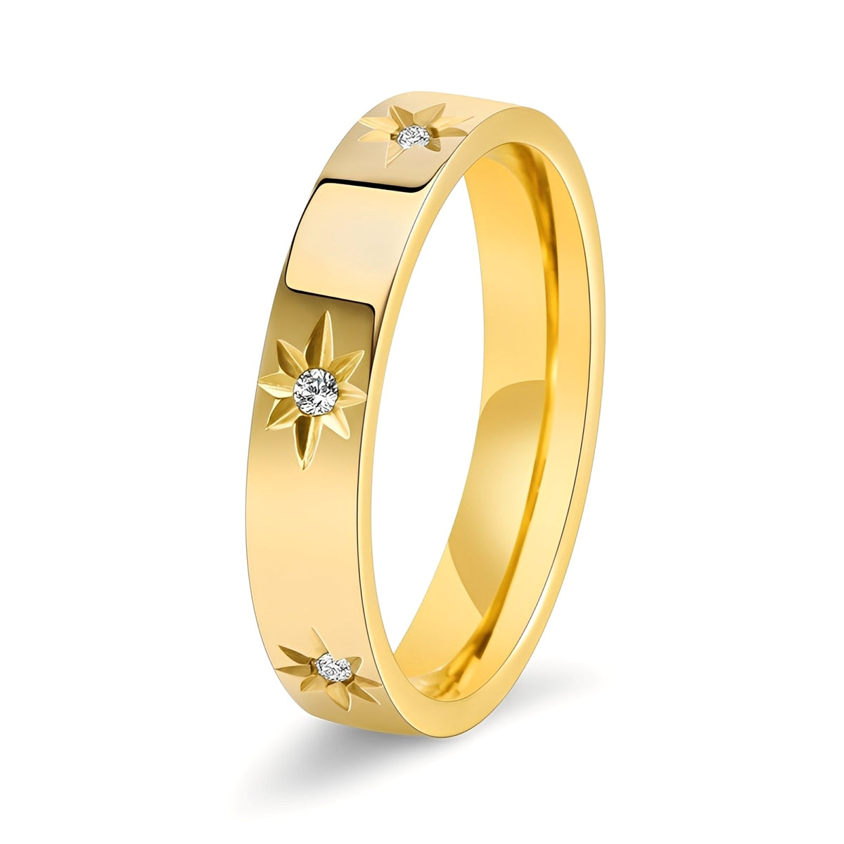 Nova – Goldring mit strahlenden Sternen