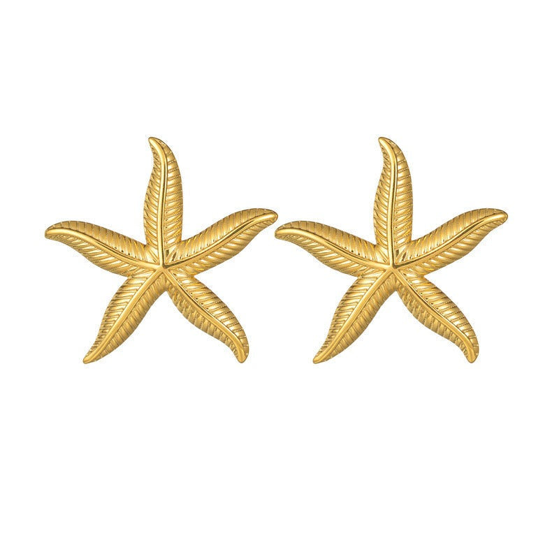 Pien – Goldene Seestern-Ohrringe