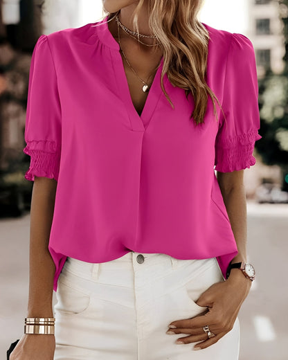 Amanda - Elegante Bluse mit kurzen Ärmeln für Frauen