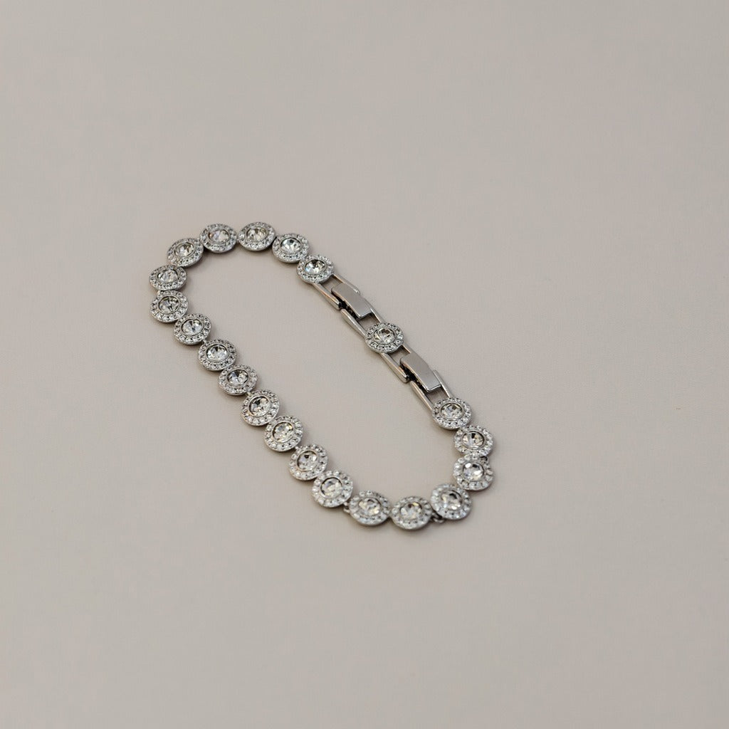 Victoria – Kette und Armband mit schimmerndem runden Knopf