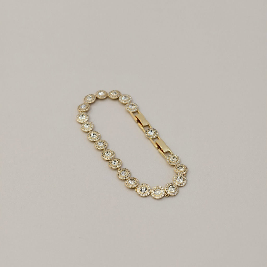 Victoria – Kette und Armband mit schimmerndem runden Knopf