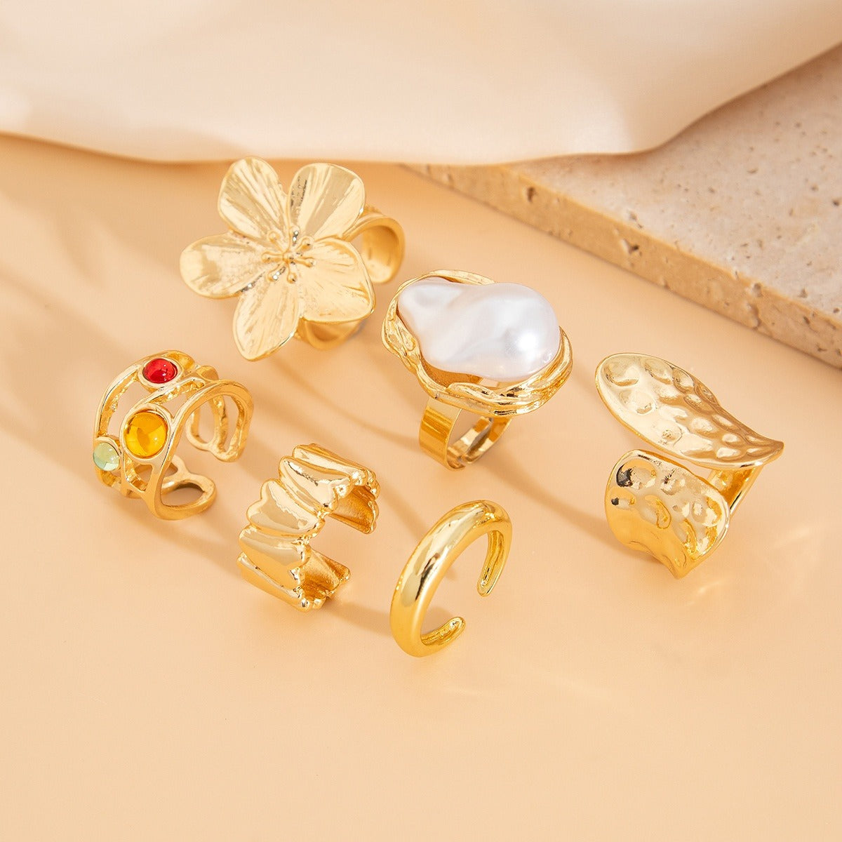Merina – Set mit 6 auffälligen Ringen