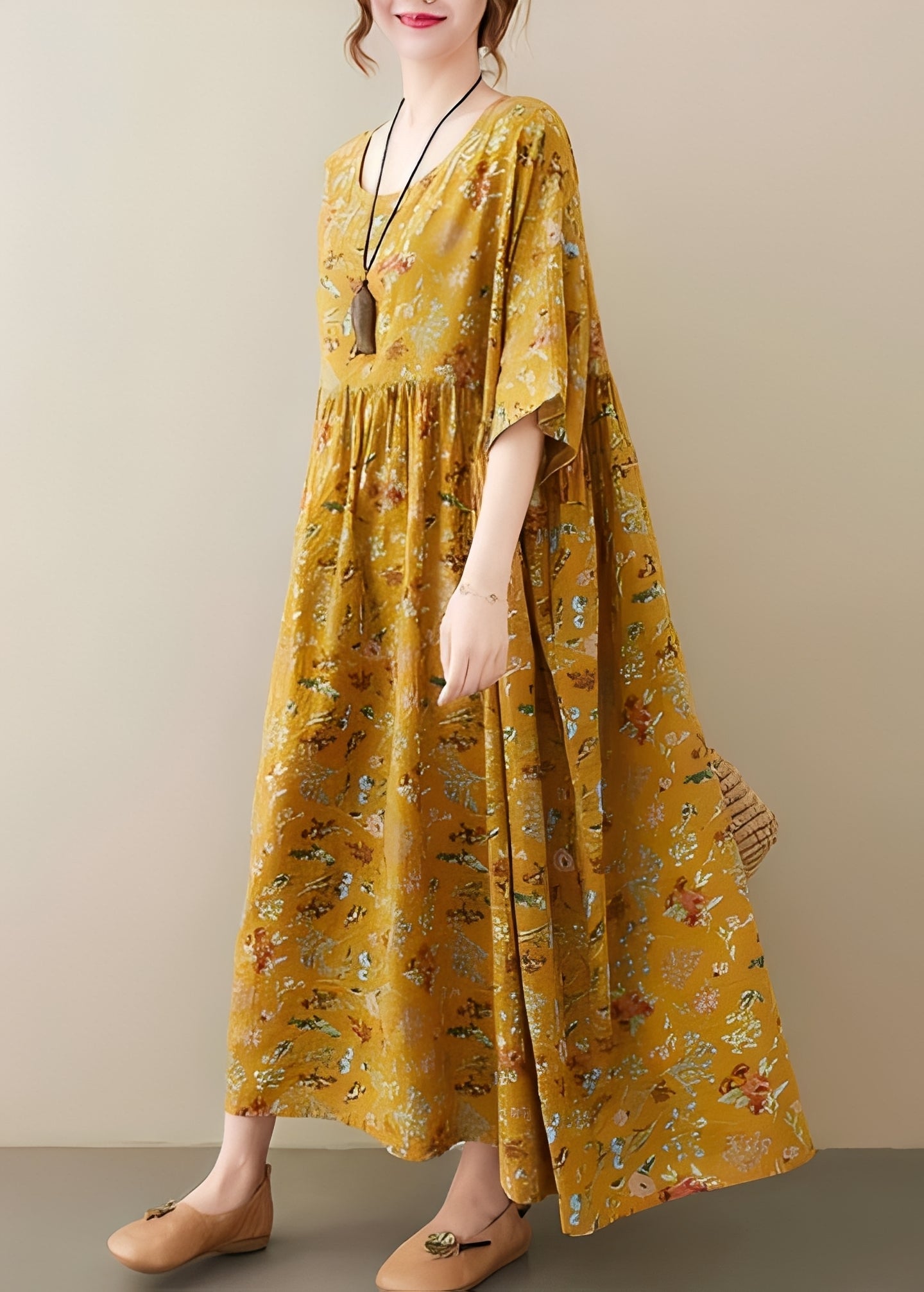 Mariam - Elegantes und weites Kleid mit breitem Saum für Frauen