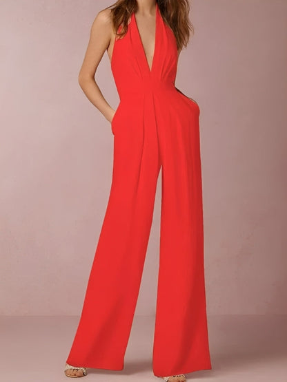 Katie - Eleganter Damenoverall mit weiten Beinen