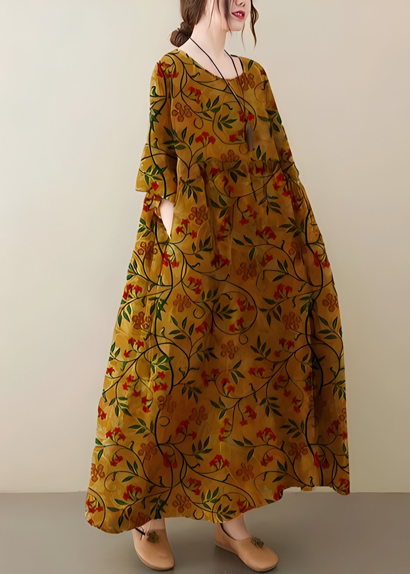 Mariam - Elegantes und weites Kleid mit breitem Saum für Frauen