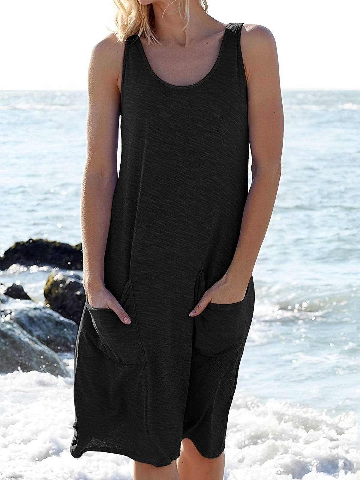 Sandra - Ärmelloses lässiges Strandkleid für Frauen