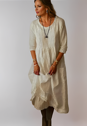 Hazel - Lockeres Kleid mit 3/4-Ärmeln für Damen