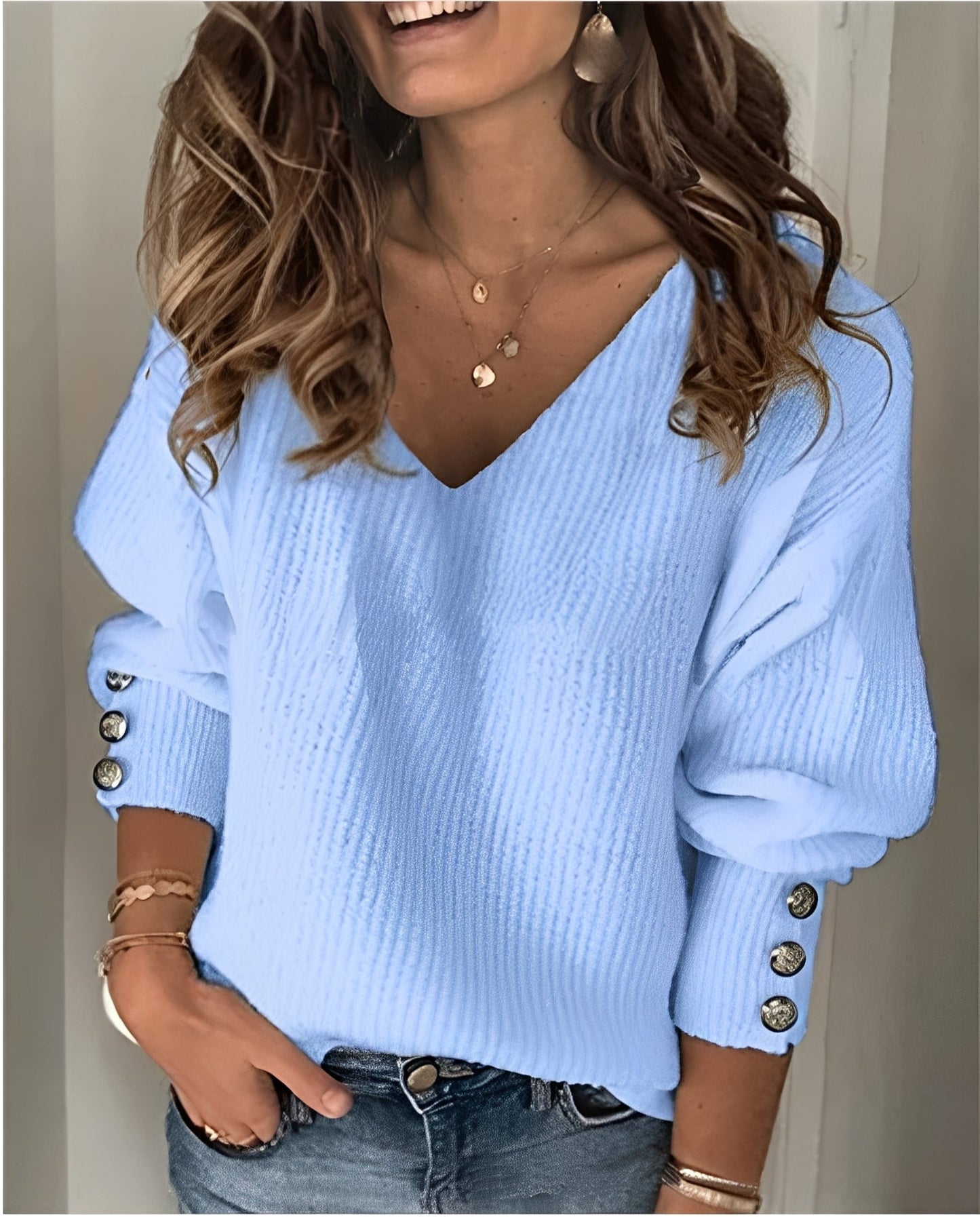 Beck – Eleganter Pullover mit V-Ausschnitt für Damen