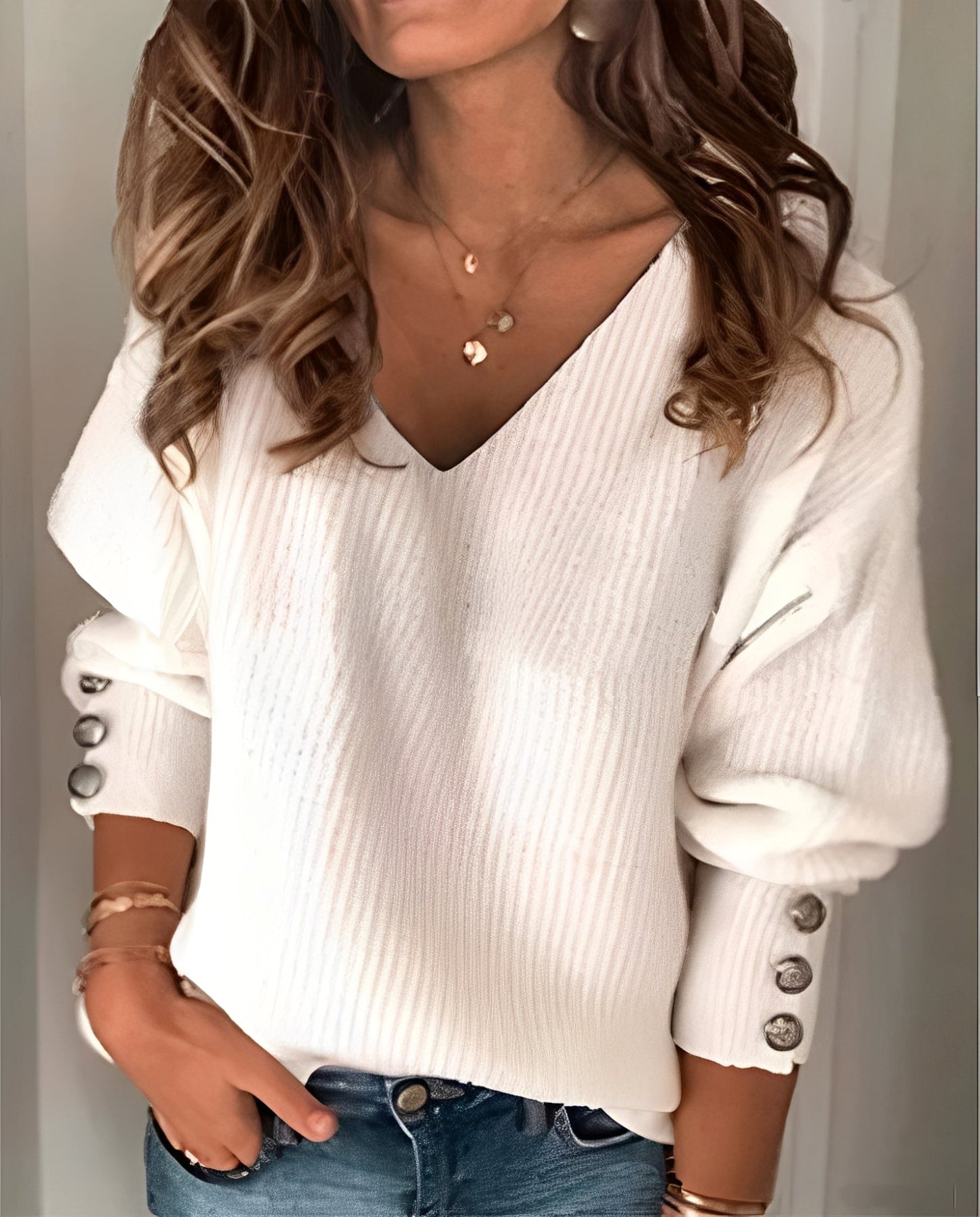 Beck – Eleganter Pullover mit V-Ausschnitt für Damen
