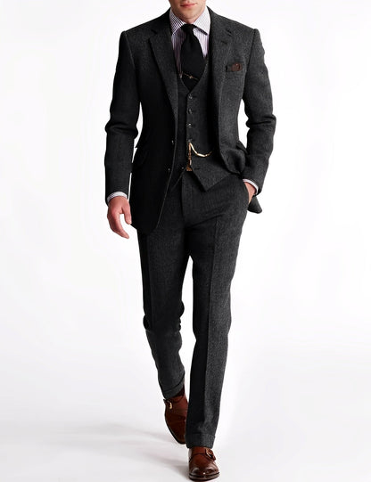 Desmond – Eleganter dreiteiliger Herrenanzug aus Tweed