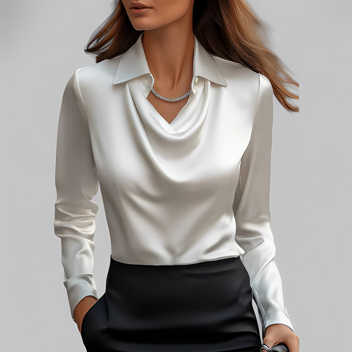 Emmalyn - Elegante drapierte Bluse für Damen