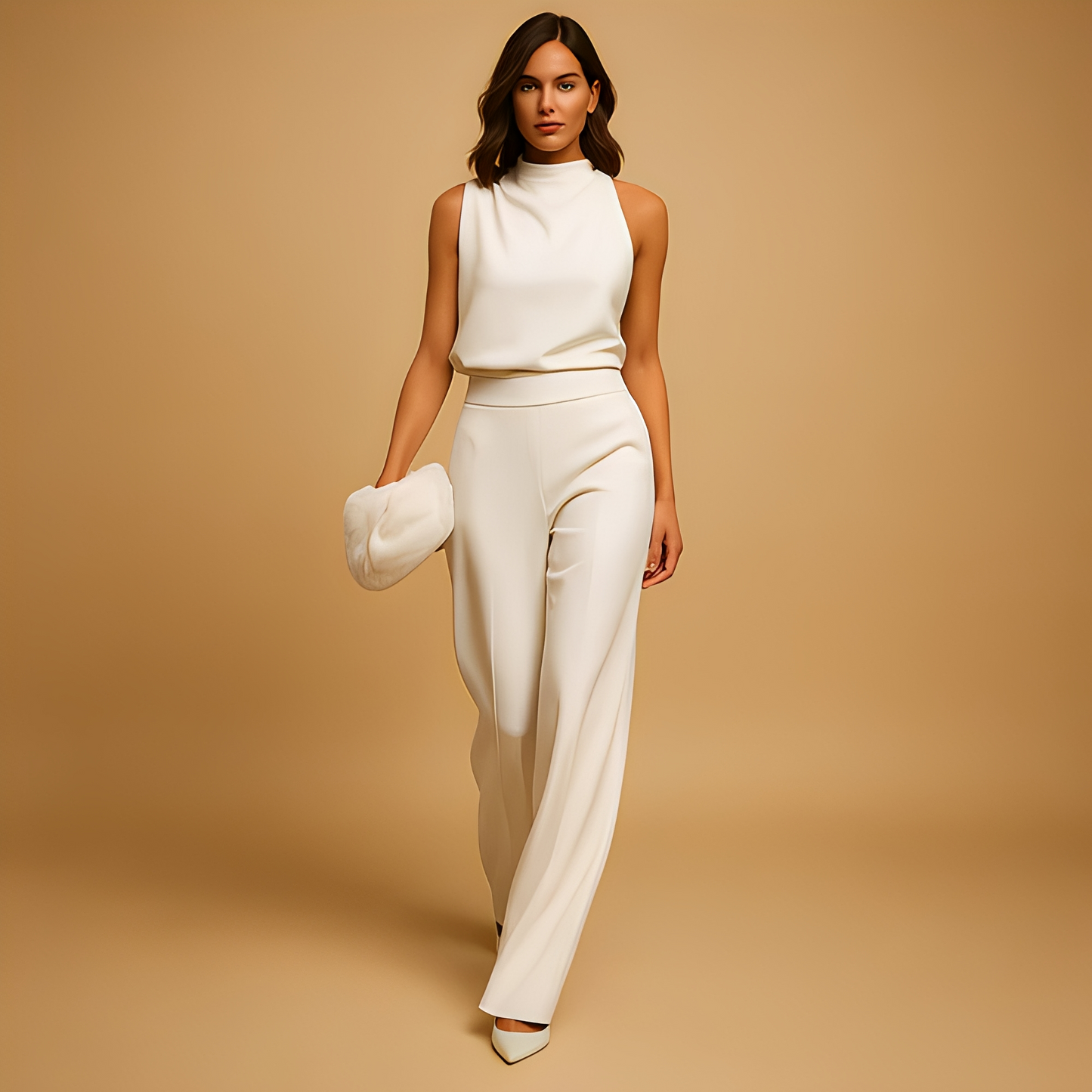 Almerra - Damen-Jumpsuit ohne Ärmel mit weitem Design