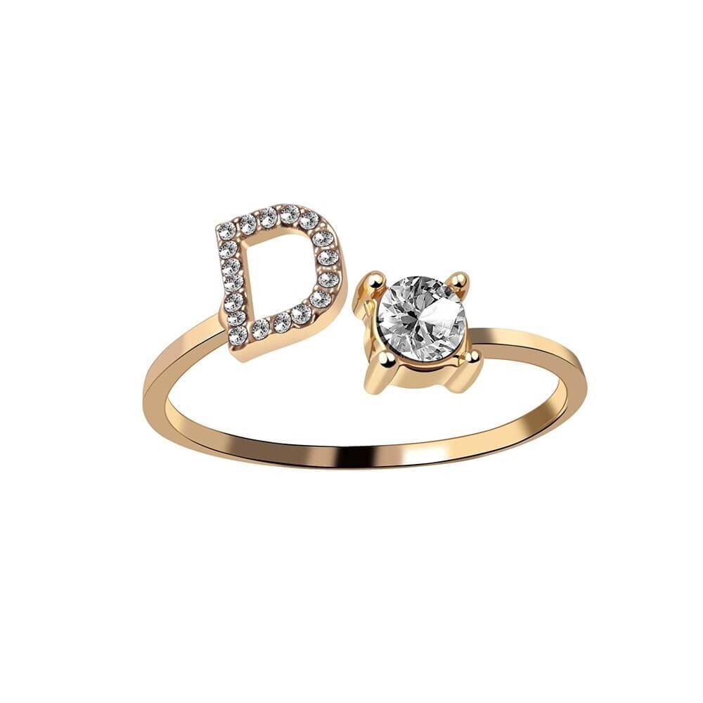 Nyla – Ring mit Buchstaben und Zirkonia