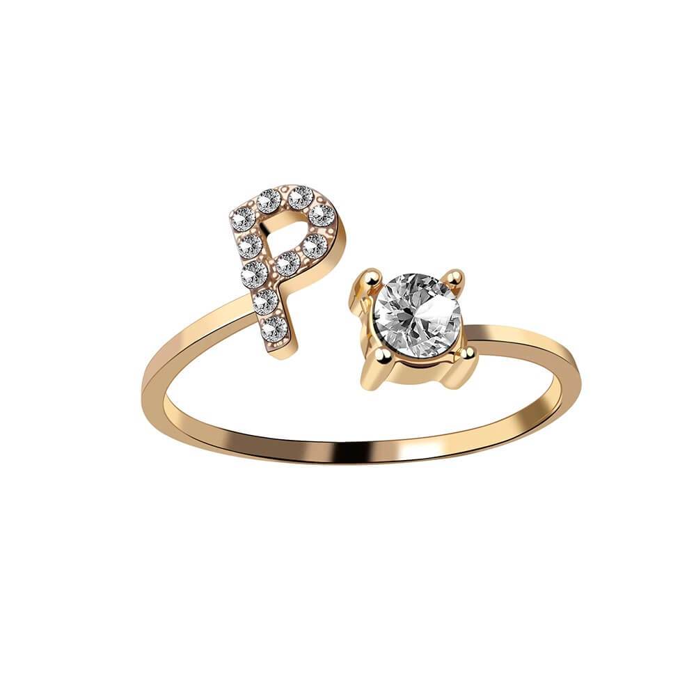 Nyla – Ring mit Buchstaben und Zirkonia