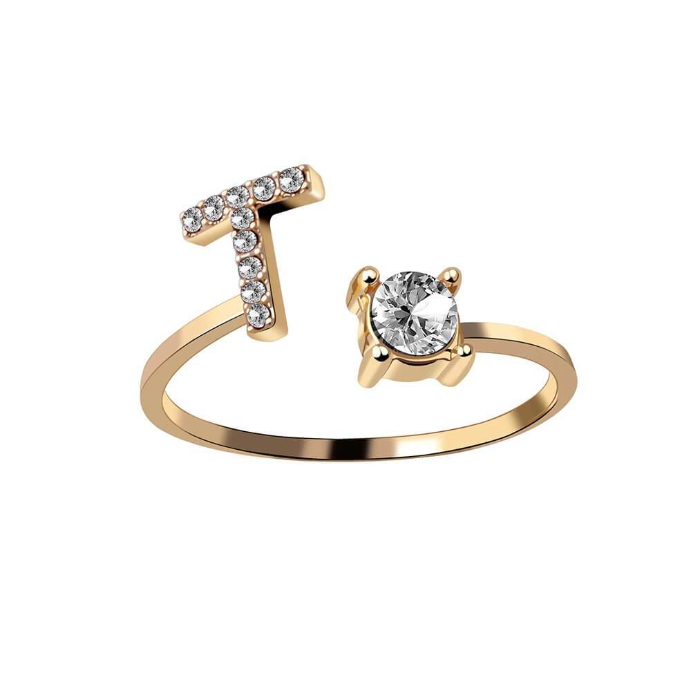 Nyla – Ring mit Buchstaben und Zirkonia