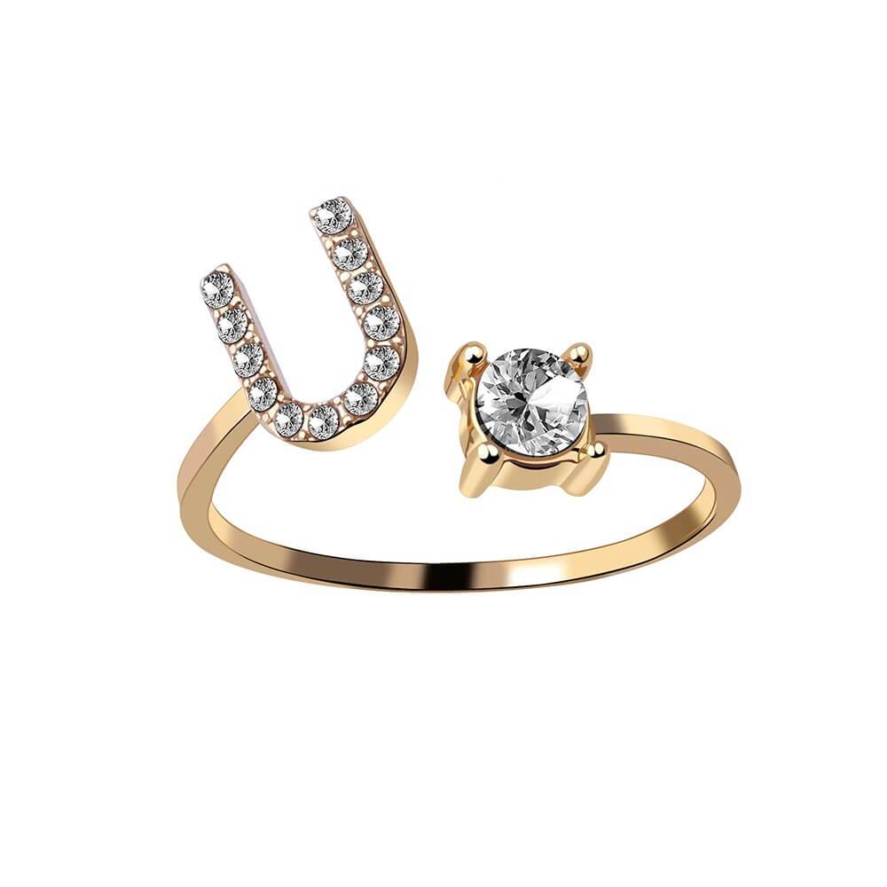 Nyla – Ring mit Buchstaben und Zirkonia