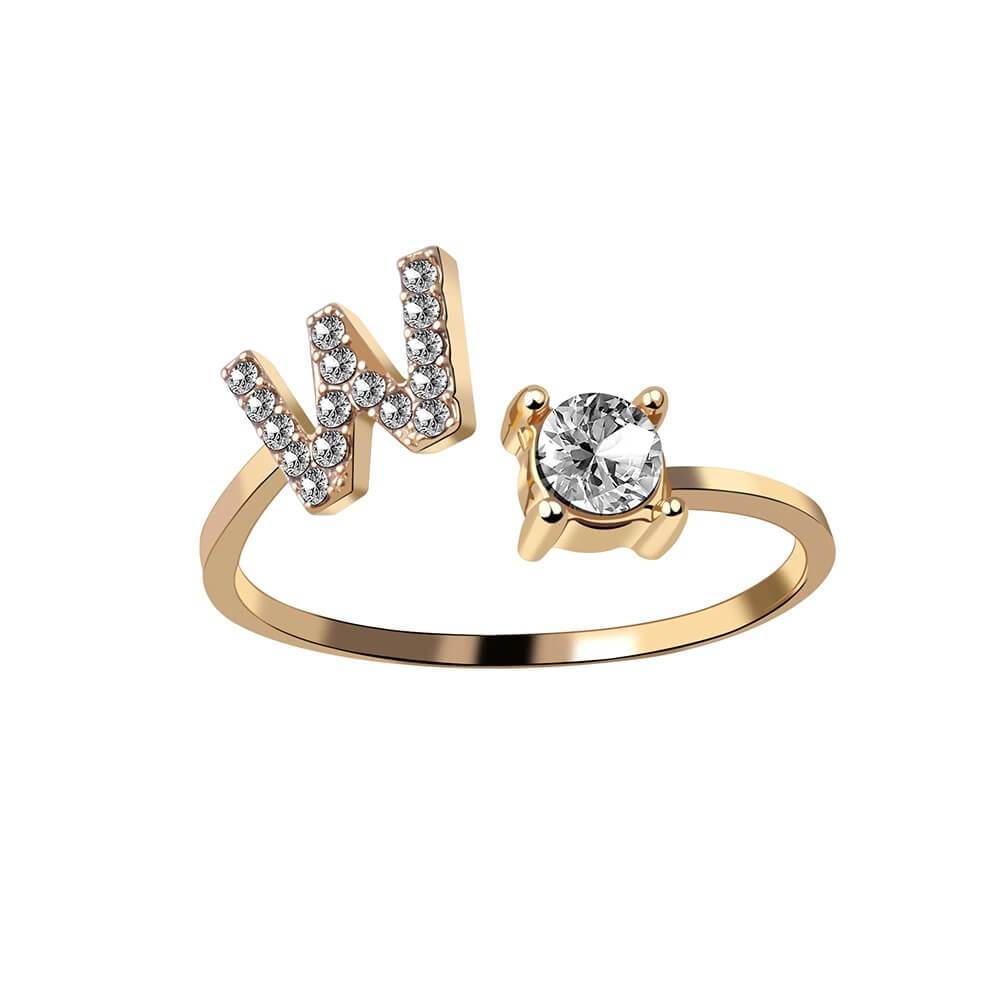 Nyla – Ring mit Buchstaben und Zirkonia