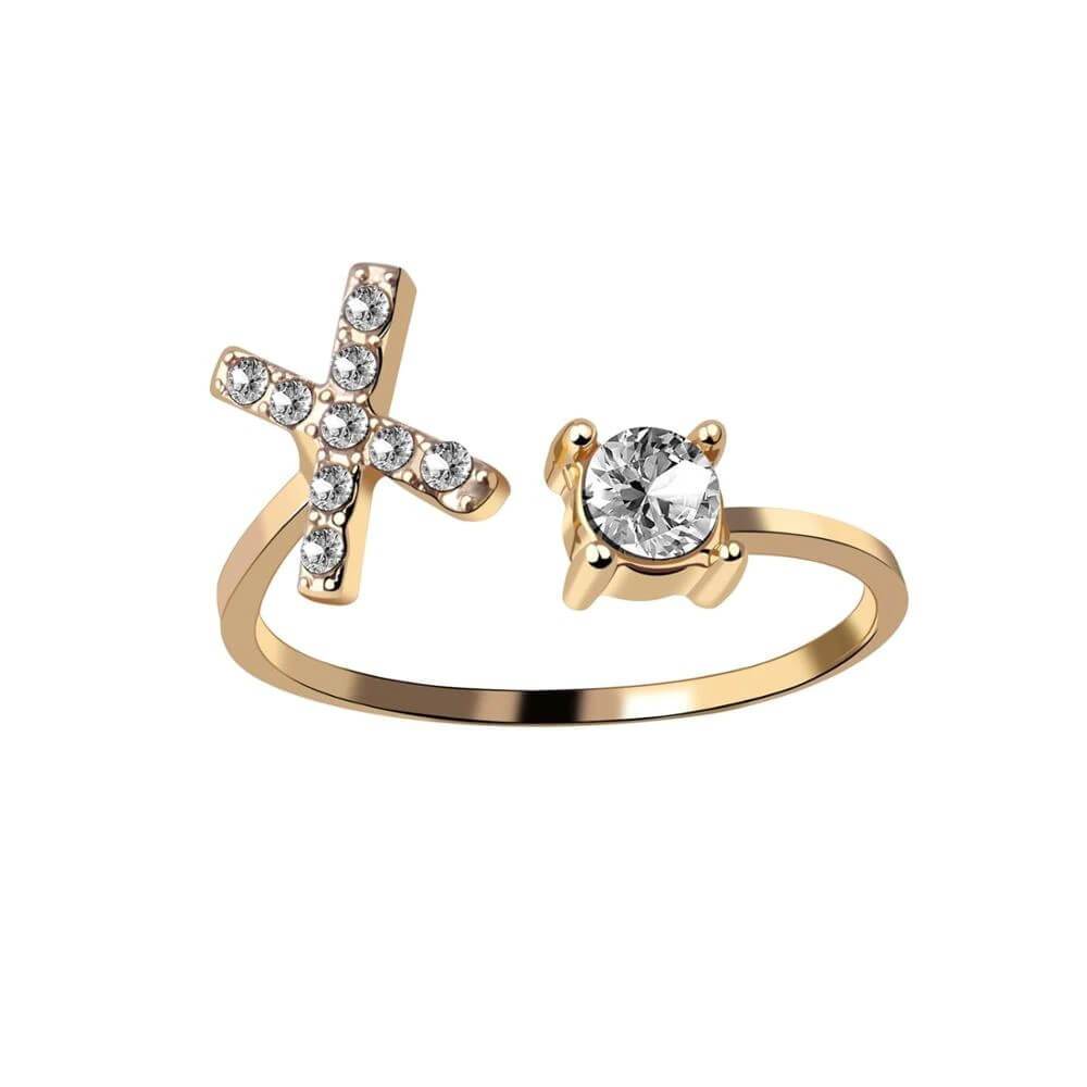 Nyla – Ring mit Buchstaben und Zirkonia