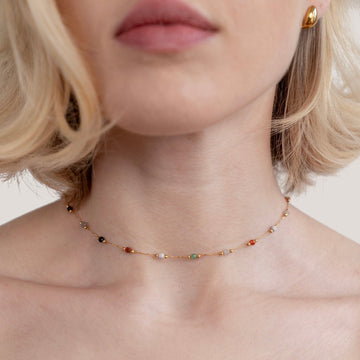 Lala - Kette mit Perlen und Edelsteinen