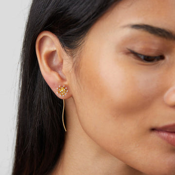 Hast du einen Wunsch – 18K Gold Löwenzahn Ohrringe